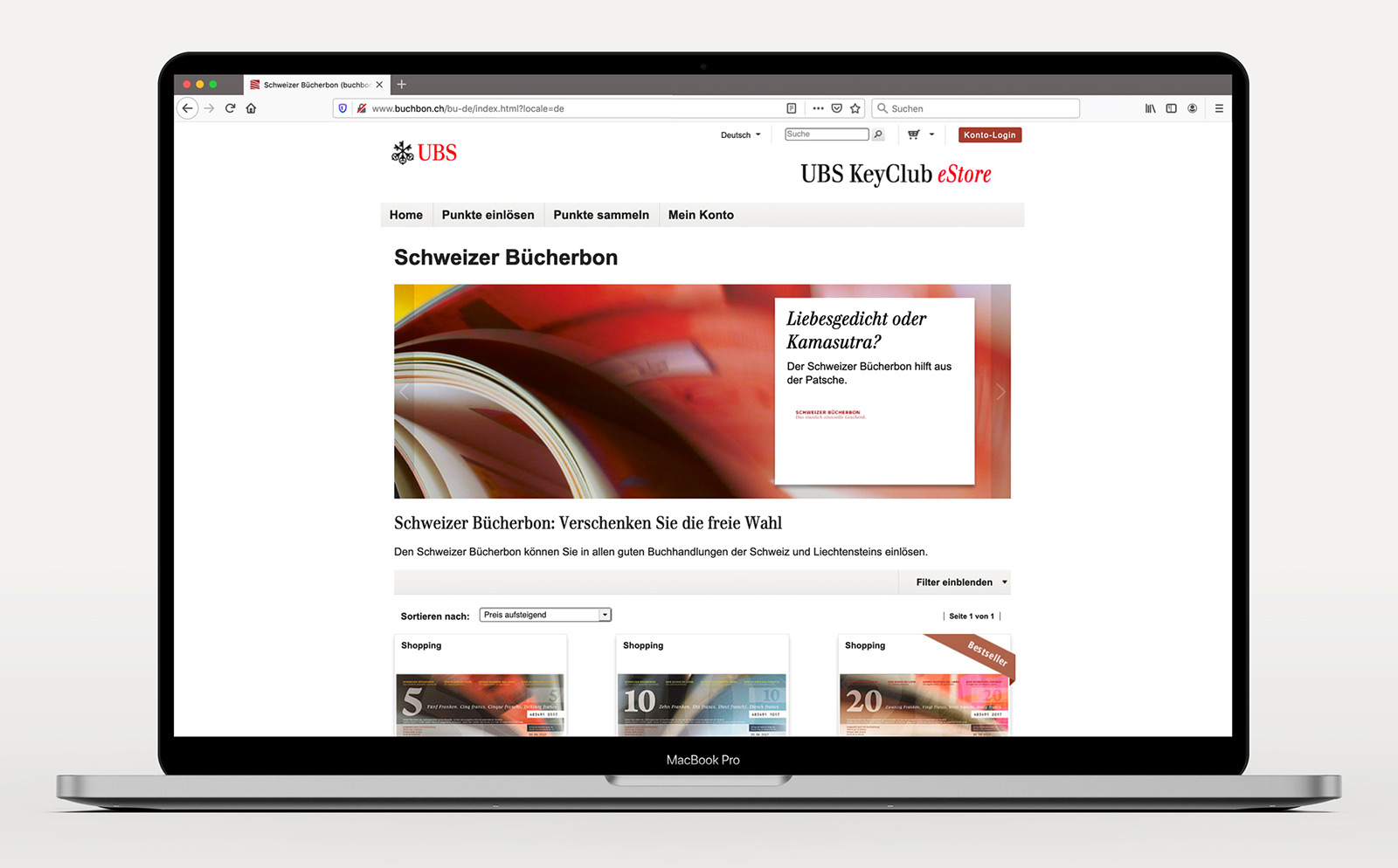 Marketing UBS Keyclub Schweizer Bücherbon
