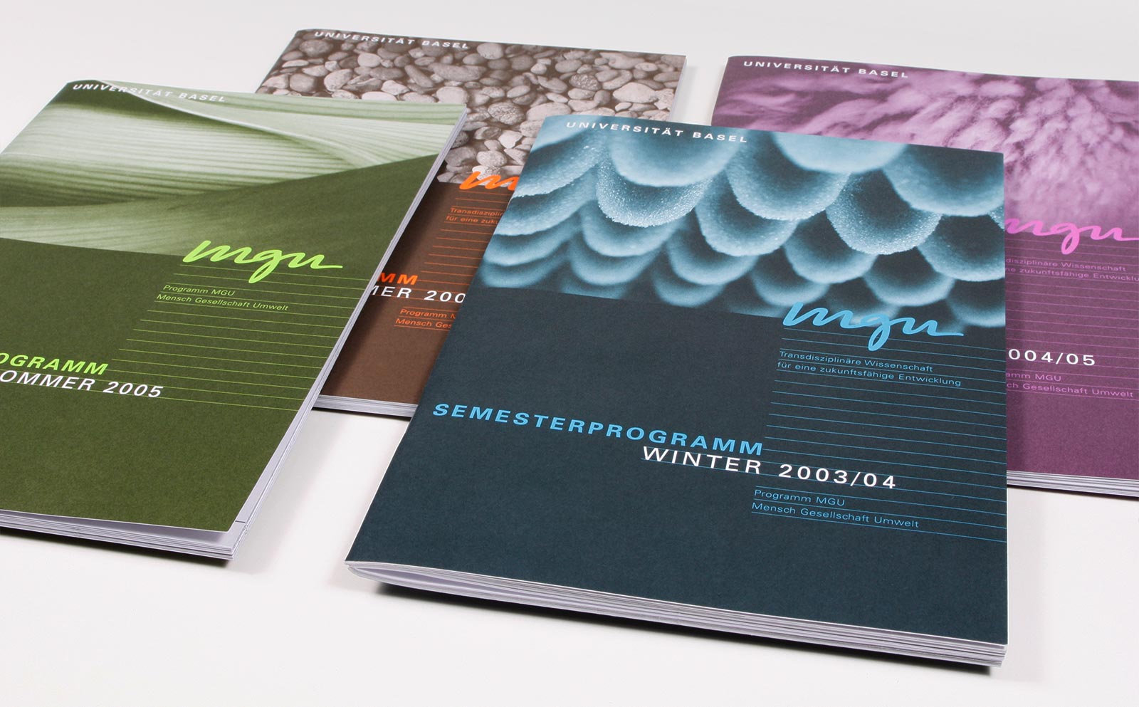 Corporate Design Gestaltung Logo und verschiedene Anwendungen MGU Mensch Gesellschaft Umwelt Universität Basel