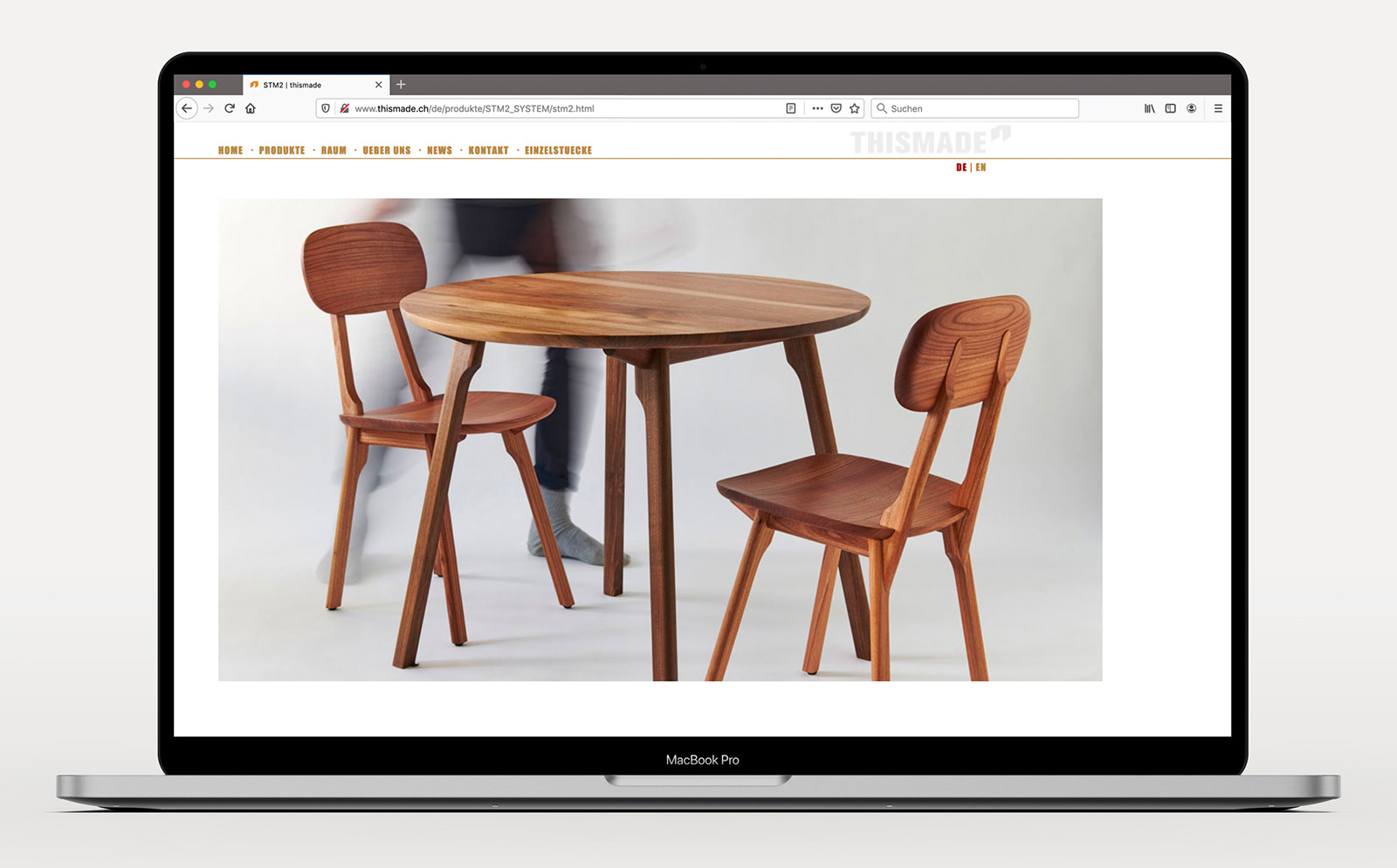 Gestaltung der Website Thismade Möbel, Basel